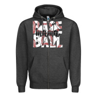 Charcoal Heather baseball mama Zipper Hoodie - CowhideDigitalArt