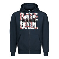 Navy baseball mama Zipper Hoodie - CowhideDigitalArt