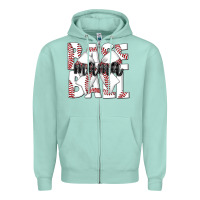 Seafoam baseball mama Zipper Hoodie - CowhideDigitalArt