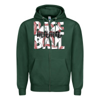 Sports Green baseball mama Zipper Hoodie - CowhideDigitalArt