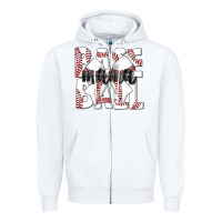 White baseball mama Zipper Hoodie - CowhideDigitalArt