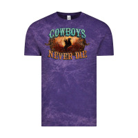 Cloud Purple Cowboys never die Vintage Tee - HowdyJamesFarm