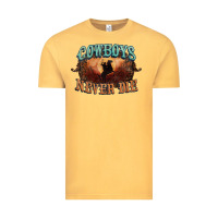 Vintage Mustard Cowboys never die Vintage Tee - HowdyJamesFarm