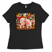 Black Christmas pigs tumbler Ladies Tee - Jasminsmagicworld