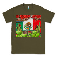 Army Green Mexican Flag Classic Tee - texasbilliewilder