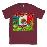 Burgundy Mexican Flag Classic Tee - texasbilliewilder