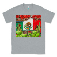 Heather Grey Mexican Flag Classic Tee - texasbilliewilder