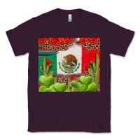 Plum Mexican Flag Classic Tee - texasbilliewilder