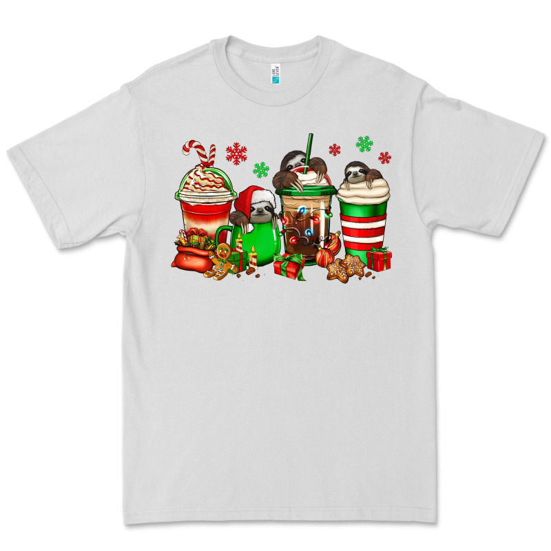 Christmas Sloth Coffee Cups Premium Tee by Jasminsmagicworld | Teevron