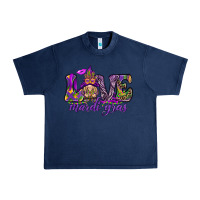 Navy Love Mardi Gras with gnome Urban Heavy Tee - HowdyJamesFarm