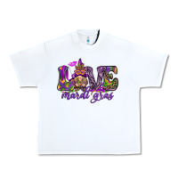 White Love Mardi Gras with gnome Urban Heavy Tee - HowdyJamesFarm