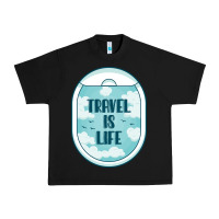 Black Travel Is Life Funny Traveling Gift Urban Heavy Tee - minhPixels