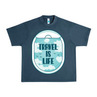 Midnight Navy Travel Is Life Funny Traveling Gift Urban Heavy Tee - minhPixels