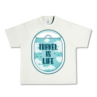 Pistachio Travel Is Life Funny Traveling Gift Urban Heavy Tee - minhPixels