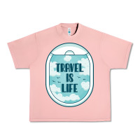 Salmon Travel Is Life Funny Traveling Gift Urban Heavy Tee - minhPixels