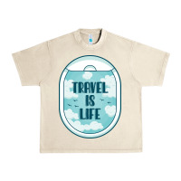 Sandshell Travel Is Life Funny Traveling Gift Urban Heavy Tee - minhPixels