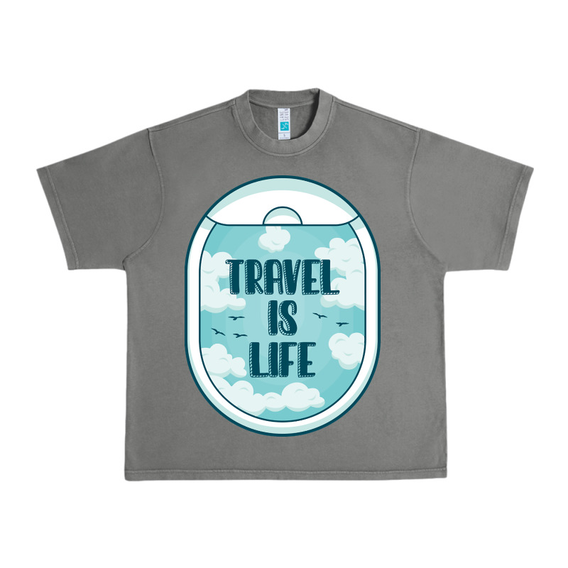 Travel Is Life Funny Traveling Gift Urban Heavy Tee by minhPixels | Teevron