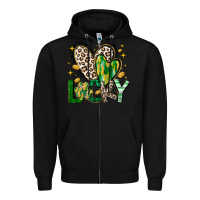 Black Lucky Saint Patricks Day Zipper Hoodie - CowhideDigitalArt