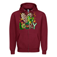 Burgundy Lucky Saint Patricks Day Zipper Hoodie - CowhideDigitalArt