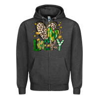 Charcoal Heather Lucky Saint Patricks Day Zipper Hoodie - CowhideDigitalArt