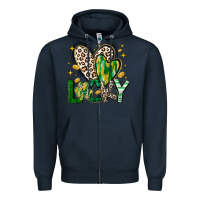 Navy Lucky Saint Patricks Day Zipper Hoodie - CowhideDigitalArt