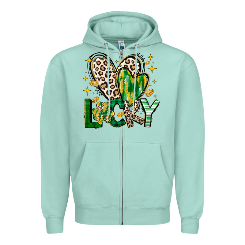 Lucky Saint Patricks Day Zipper Hoodie by CowhideDigitalArt | Teevron