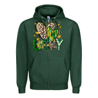 Sports Green Lucky Saint Patricks Day Zipper Hoodie - CowhideDigitalArt