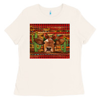 Bone western christmas cow tumbler Ladies Tee - Jasminsmagicworld