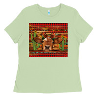 Matcha western christmas cow tumbler Ladies Tee - Jasminsmagicworld