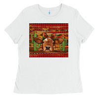 Western Christmas Cow Tumbler Ladies Tee | Teevron