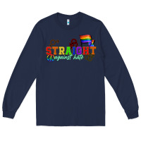 Navy Straight agains hate Long Sleeve Tee - CowGirlArtShop