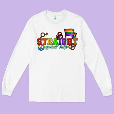 Straight Agains Hate Long Sleeve Tee Designed By Cowgirlartshop