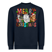 Navy Merry christmas cats Heavyweight Sweatshirt - FaDigitalArtStudio