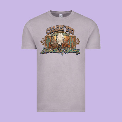 Chasin You Like A Shot Of Whiskey Bull Skull Vintage Tee Designed By Howdyjamesfarm