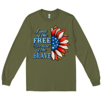 Army Green patriotic sunflower no background Long Sleeve Tee - Jasminsmagicworld