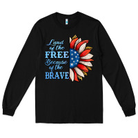 Black patriotic sunflower no background Long Sleeve Tee - Jasminsmagicworld