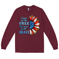Burgundy patriotic sunflower no background Long Sleeve Tee - Jasminsmagicworld