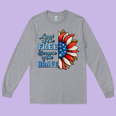 Patriotic Sunflower No Background Long Sleeve Tee Designed By Jasminsmagicworld