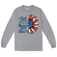 Heather Grey patriotic sunflower no background Long Sleeve Tee - Jasminsmagicworld