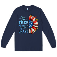 Navy patriotic sunflower no background Long Sleeve Tee - Jasminsmagicworld