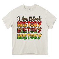 Cream i am black history Heavy Core Tee - LillyAllenDesigns