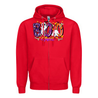 Red boo sheet Zipper Hoodie - CowhideDigitalArt