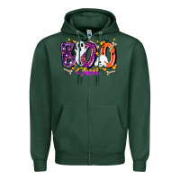 Sports Green boo sheet Zipper Hoodie - CowhideDigitalArt