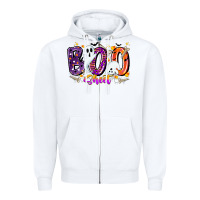 White boo sheet Zipper Hoodie - CowhideDigitalArt