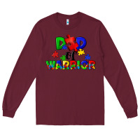 Burgundy Dad of warrior Long Sleeve Tee - CowGirlArtShop