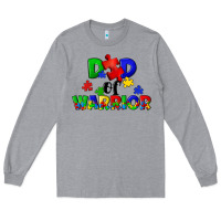 Heather Grey Dad of warrior Long Sleeve Tee - CowGirlArtShop