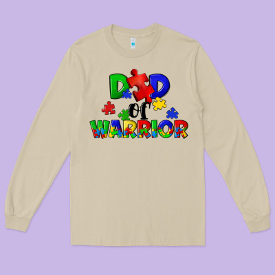 Dad Of Warrior Long Sleeve Tee Designed By Cowgirlartshop