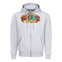 Heather Grey basketball vibes Zipper Hoodie - CowhideDigitalArt
