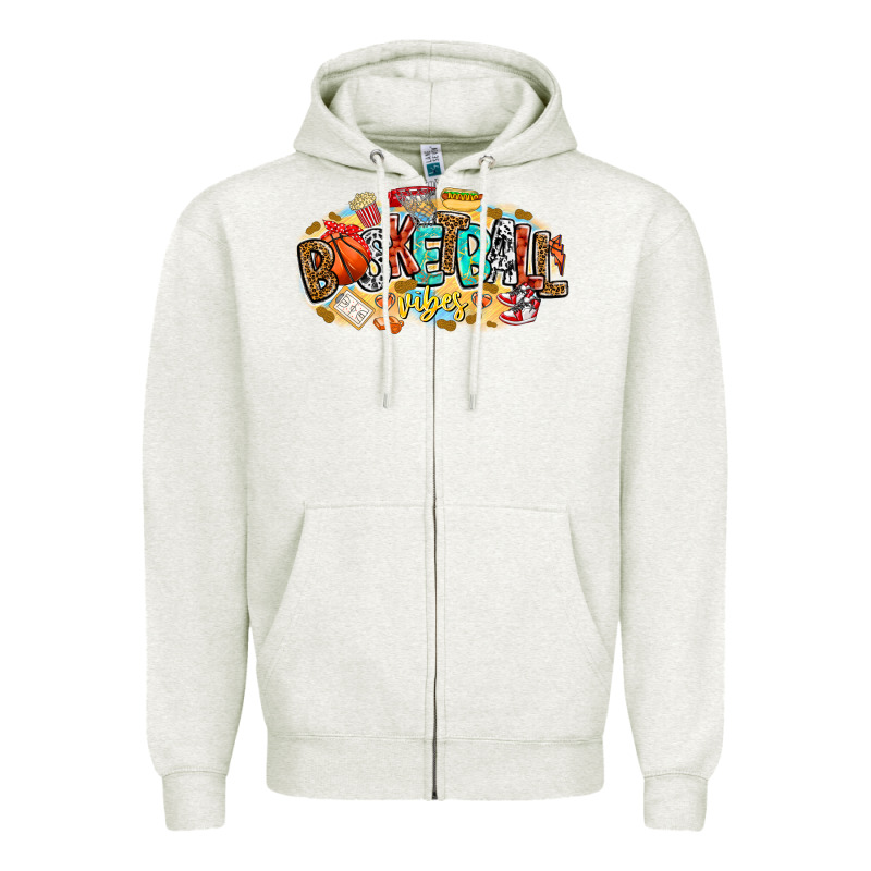 Basketball Vibes Zipper Hoodie by CowhideDigitalArt | Teevron