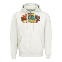 Oatmeal Heather basketball vibes Zipper Hoodie - CowhideDigitalArt